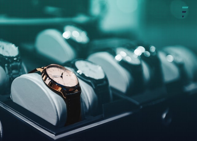 Picture of watches at a jewelry store as an example of brand recognition